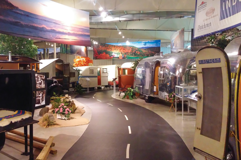 Camper museum exhibit at the RV/MH Hall of Fame & Museum, one of the things to do in Elkhart