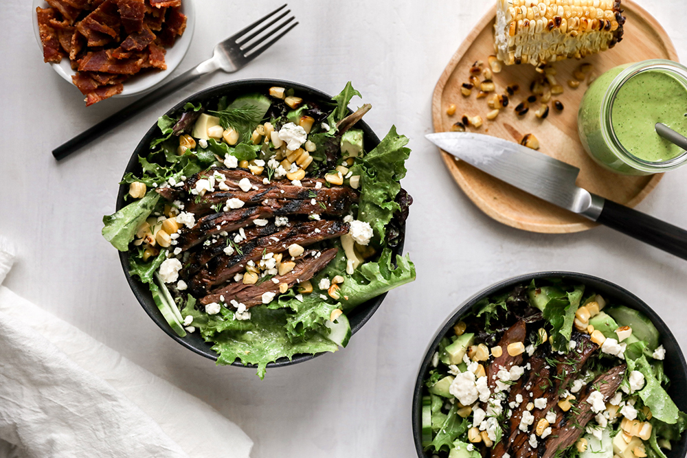 Grilled Steak Salad with Blue Cheese, Bacon and Avocado