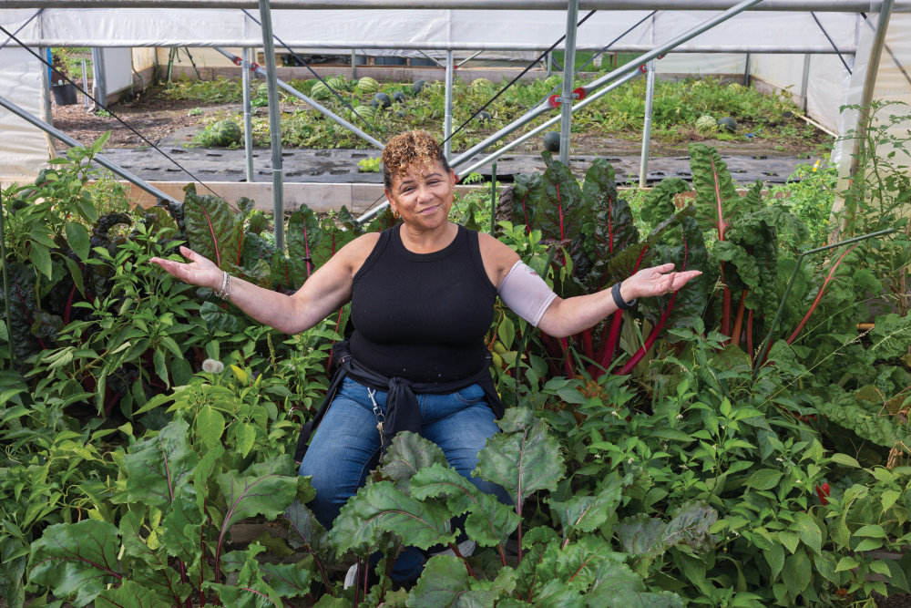 Frieda Graves in one of the Faith CDC gardens