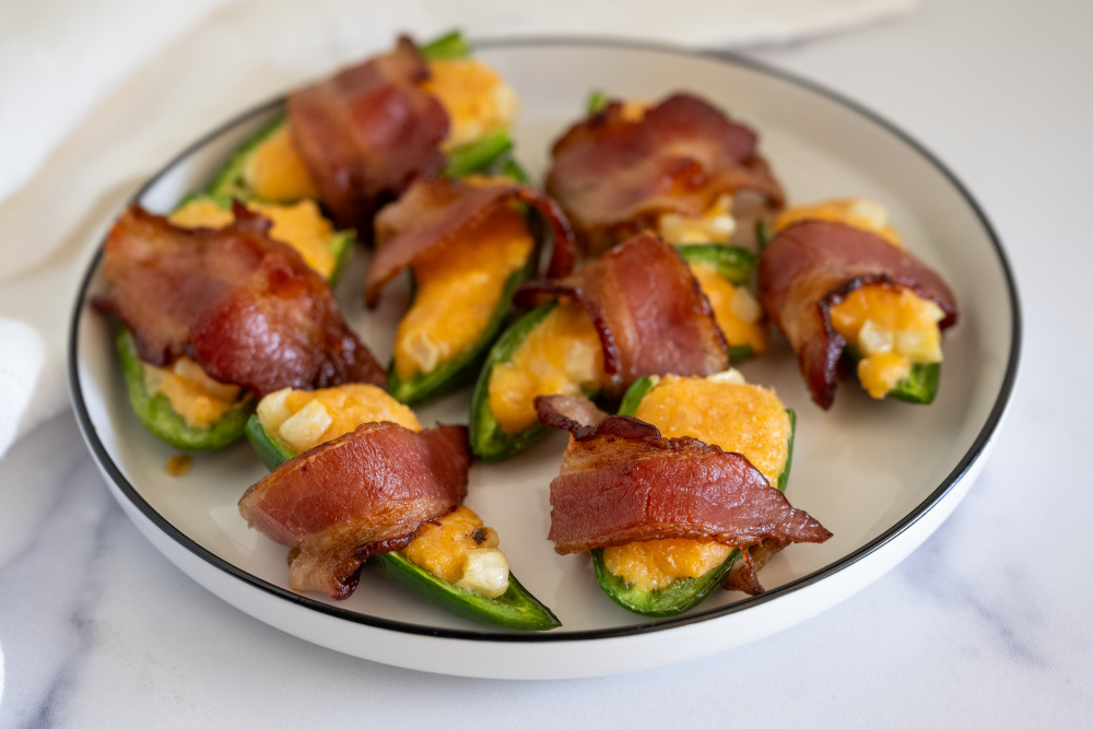 Roasted Jalapeño Poppers with Corn, Cheddar and Bacon