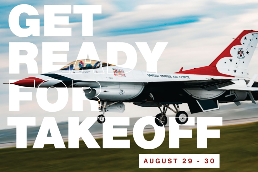 Grissom Air Reserve Base graphic of plane with the dates for 2026