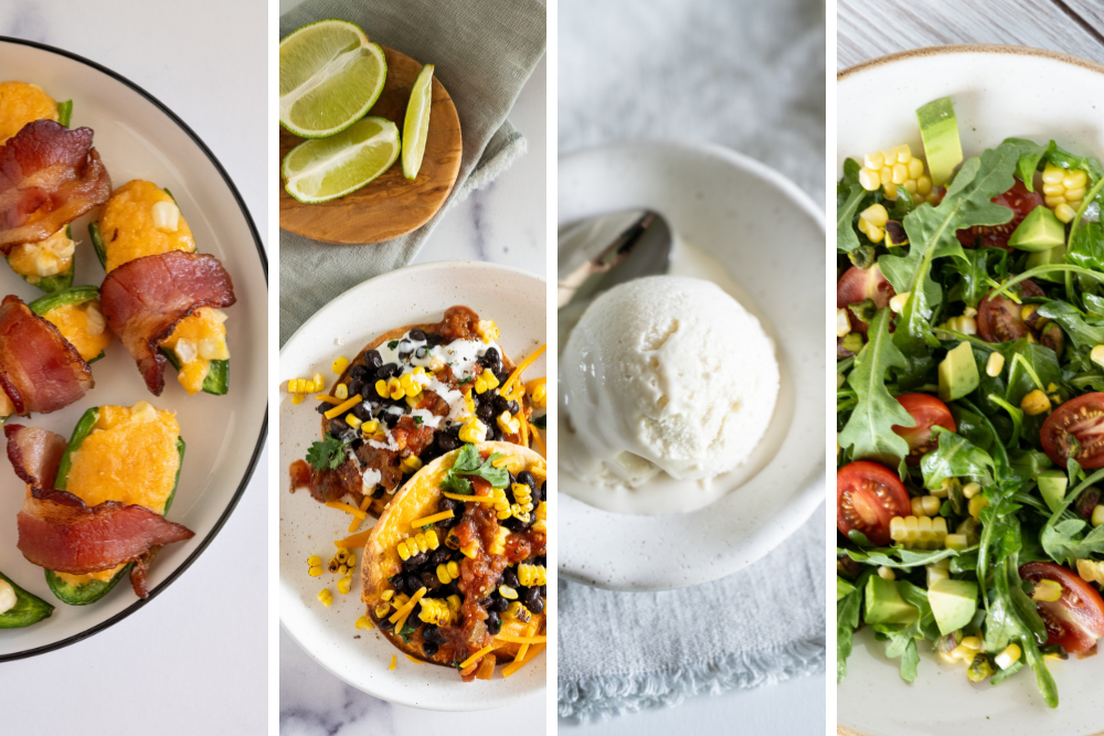 Collage of all four sweet corn recipes 